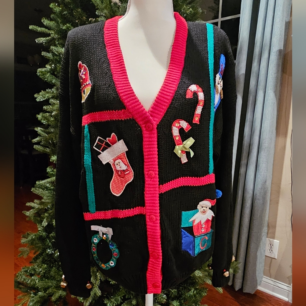 Christmas Sweater Cardigan size Large